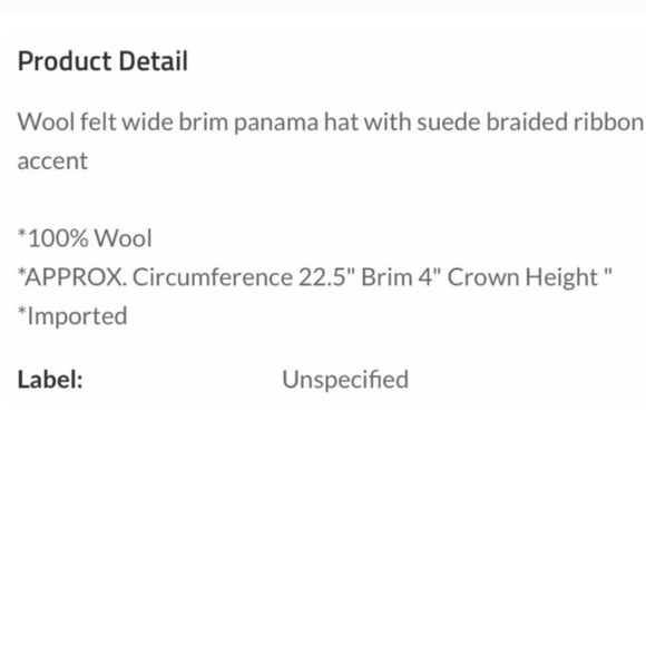 Wool Felt Wide Brim Panama Hat W/ Suede Braided Ribbon Accent✨️ - Picture 4 of 5